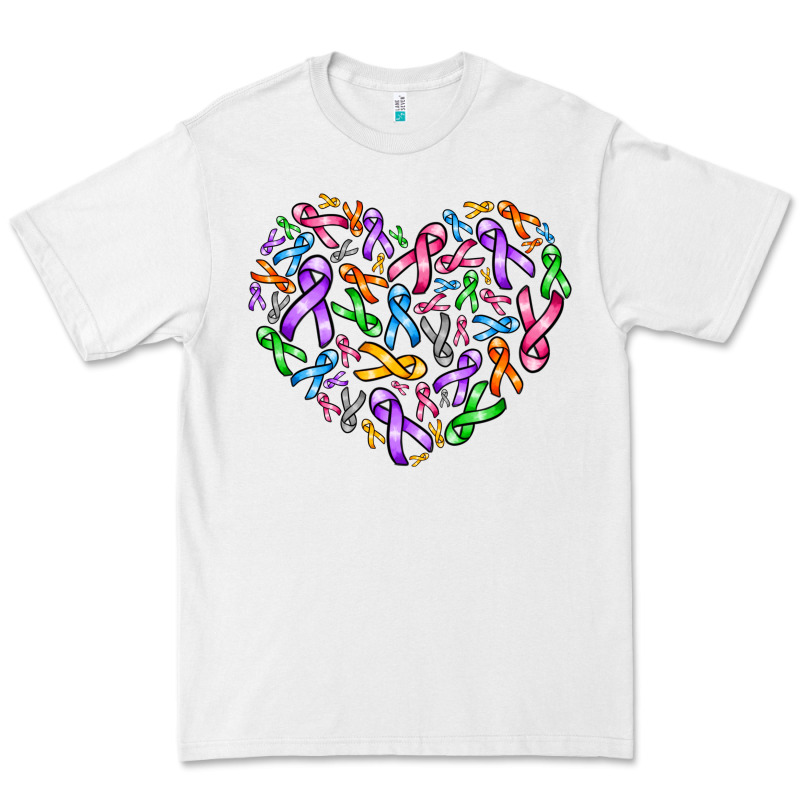 Cancer Ribbon Heart Premium Tee by AdoDesignShop | Teevron