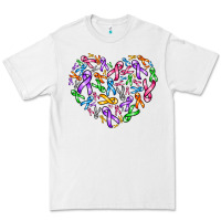 White cancer ribbon heart Premium Tee - AdoDesignShop