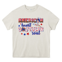 Cream American heart southern soul Heavy Core Tee - texasbilliewilder