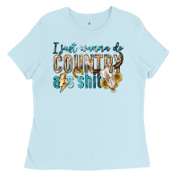 Baby Blue i just wanna do country Ladies Tee - texasbilliewilder