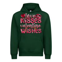 Forest Green Love kisses Valentine wishes Valentine's Day Urban Hoodie - HowdyJamesFarm
