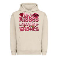 Pigment French Oak Love kisses Valentine wishes Valentine's Day Urban Hoodie - HowdyJamesFarm