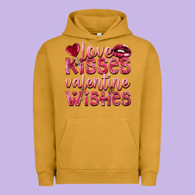 Love Kisses Valentine Wishes Valentine's Day Urban Hoodie Designed By Howdyjamesfarm