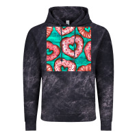 Cloud Black valentines day heart donuts seamless pattern Vintage Hoodie - BundleAndBundleShop
