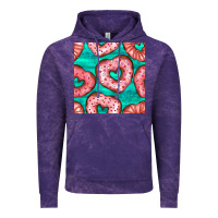 Cloud Purple valentines day heart donuts seamless pattern Vintage Hoodie - BundleAndBundleShop