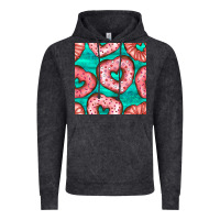 Valentines Day Heart Donuts Seamless Pattern Vintage Hoodie | Teevron
