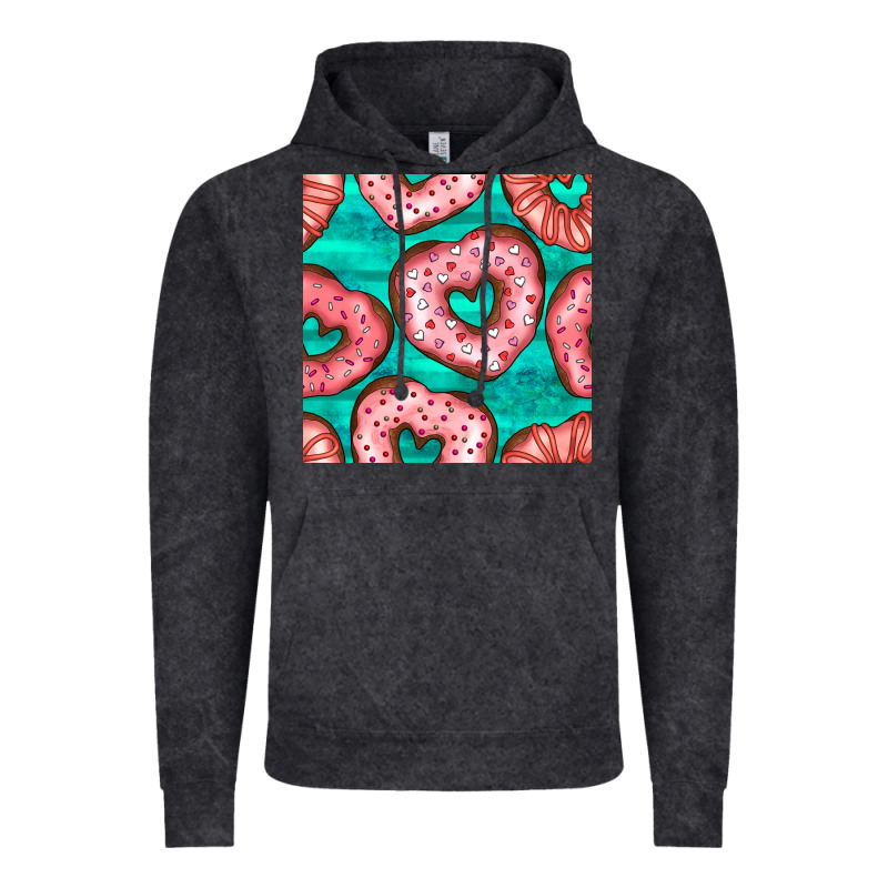 Valentines Day Heart Donuts Seamless Pattern Vintage Hoodie by BundleAndBundleShop | Teevron