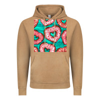 Vintage Camel valentines day heart donuts seamless pattern Vintage Hoodie - BundleAndBundleShop