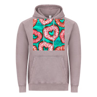 Vintage Zinc valentines day heart donuts seamless pattern Vintage Hoodie - BundleAndBundleShop