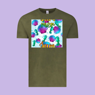 Seahorse And Sea Shell Seamless Pattern Vintage Tee Designed By Bundleandbundleshop