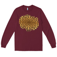 Burgundy leopard patch Long Sleeve Tee - Jasminsmagicworld