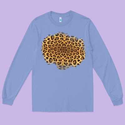 Leopard Patch Long Sleeve Tee Designed By Jasminsmagicworld