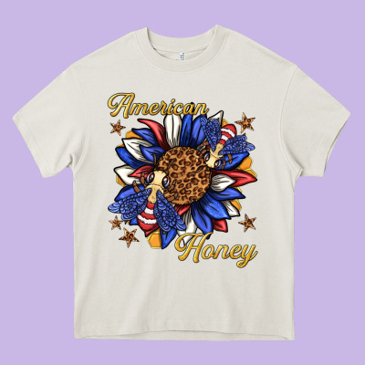 American Honey With Bee Heavy Core Tee Designed By Texasbilliewilder