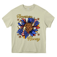Mossy American honey with bee Heavy Core Tee - texasbilliewilder