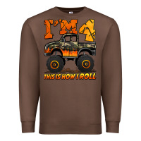 Chestnut i'm four this is how i roll monster truck birthday Premium Sweatshirt - Jasminsmagicworld