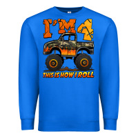 True Royal i'm four this is how i roll monster truck birthday Premium Sweatshirt - Jasminsmagicworld