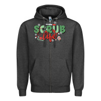 Charcoal Heather scrub life Zipper Hoodie - MaliasSmallBusiness