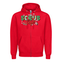 Red scrub life Zipper Hoodie - MaliasSmallBusiness