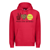Cardinal Peace Love Softball Premium Hoodie - Bettercallsaul