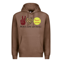 Chestnut Peace Love Softball Premium Hoodie - Bettercallsaul