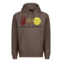Coffee Peace Love Softball Premium Hoodie - Bettercallsaul