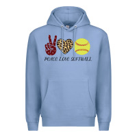 Colony Blue Peace Love Softball Premium Hoodie - Bettercallsaul