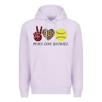 Lilac Peace Love Softball Premium Hoodie - Bettercallsaul