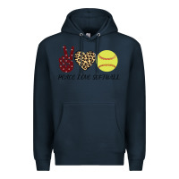 Navy Peace Love Softball Premium Hoodie - Bettercallsaul