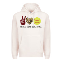 Pale Pink Peace Love Softball Premium Hoodie - Bettercallsaul