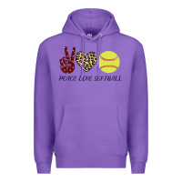 Purple Peace Love Softball Premium Hoodie - Bettercallsaul
