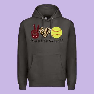 Peace Love Softball Premium Hoodie Designed By Bettercallsaul