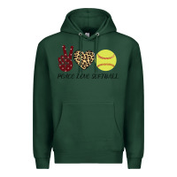 Sports Green Peace Love Softball Premium Hoodie - Bettercallsaul