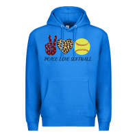 True Royal Peace Love Softball Premium Hoodie - Bettercallsaul