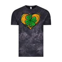 Cloud Black St. Patrick's Day Heart with Shamrock Vintage Tee - Jasminsmagicworld