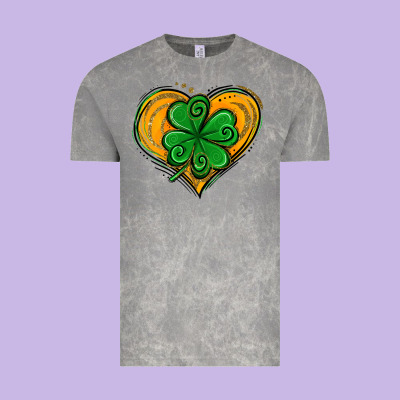 St. Patrick's Day Heart With Shamrock Vintage Tee Designed By Jasminsmagicworld
