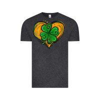 Vintage Black St. Patrick's Day Heart with Shamrock Vintage Tee - Jasminsmagicworld