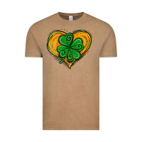 Vintage Coffee St. Patrick's Day Heart with Shamrock Vintage Tee - Jasminsmagicworld