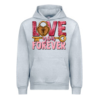 Heather Grey Love you forever Valentine's Day Urban Hoodie - HowdyJamesFarm