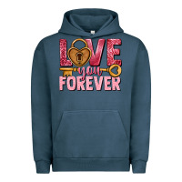 Pigment Midnight Navy Love you forever Valentine's Day Urban Hoodie - HowdyJamesFarm