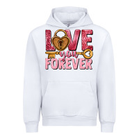 White Love you forever Valentine's Day Urban Hoodie - HowdyJamesFarm