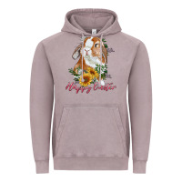 Vintage Zinc Happy easter with bunny and sunflowers Vintage Hoodie - RanaPortraitStore