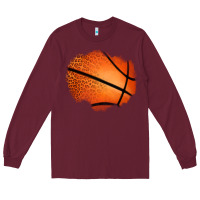 Burgundy leopard basketball patch Long Sleeve Tee - Jasminsmagicworld