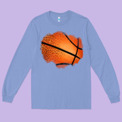 Leopard Basketball Patch Long Sleeve Tee Designed By Jasminsmagicworld