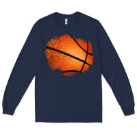 Navy leopard basketball patch Long Sleeve Tee - Jasminsmagicworld