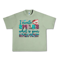 Oil Green i create smile what is your superpower Urban Heavy Tee - AdoDesignShop