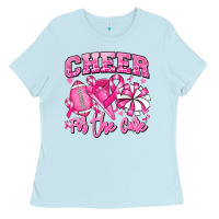 Baby Blue cheer for the cure american football Ladies Tee - RanaPortraitStore