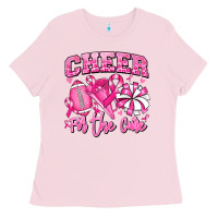 Bubblegum Pink cheer for the cure american football Ladies Tee - RanaPortraitStore