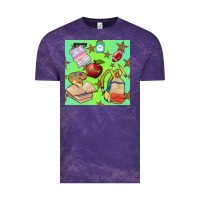 Cloud Purple school seamless pattern Vintage Tee - BundleAndBundleShop