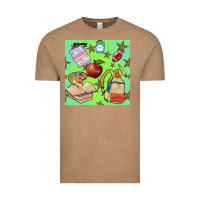 Vintage Coffee school seamless pattern Vintage Tee - BundleAndBundleShop