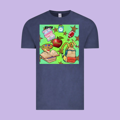 School Seamless Pattern Vintage Tee Designed By Bundleandbundleshop